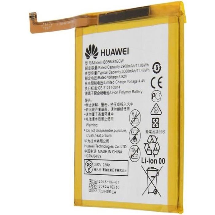 HB366481ECW Batterie Origine Huawei P9, P9 Lite, P10 Lite, P8 Lite (2017), Honor 8, Honor 5c, Honor 7 lite