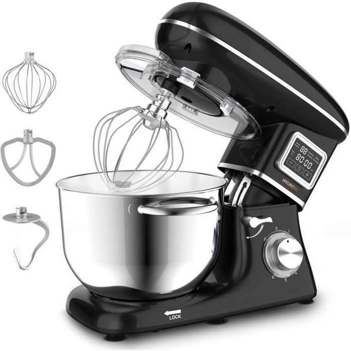HYUNDAI Robot pâtissier multifonction 1400W bol 5.5L 6 vitesses temps