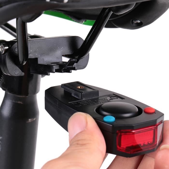 Feux arrière Intelligent Anti-vol Bicyclette Alarme LED Vélo Avertissement électrique Sonnerie Télécommande USB Câble