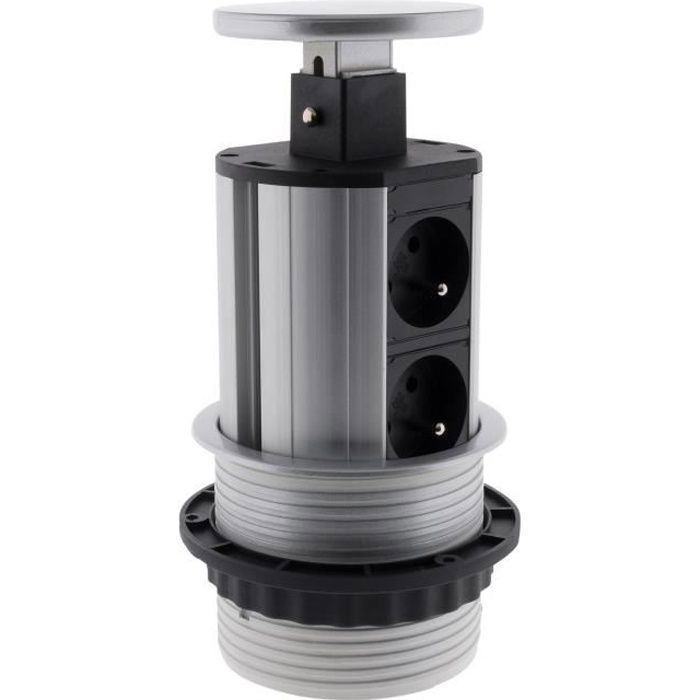 Bloc cuisine escamotable Ø100mm 4 prises