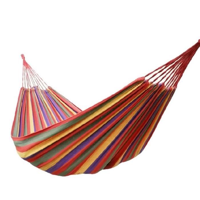 200x150cm Hamac Rayures Lit de Suspension Toile Hamac Solide et Confortable