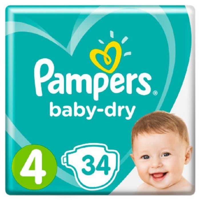 PAMPERS Baby dry Couches bébé T4 x34