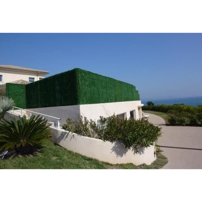 Haie artificielle - Brise vue 110 Brins en PVC coloris vert pin, 2,00 m x 3 m