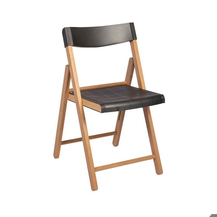 TRAMONTINA Chaise de jardin pliante Balcony, Bois de teck FSC et plastique, Graphite