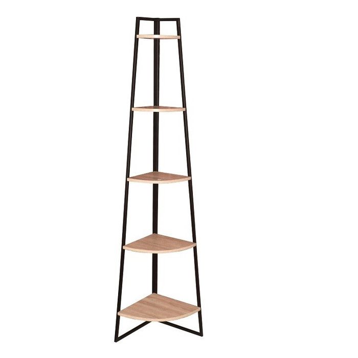 Étagère angle Désert 5 niveaux bois acier