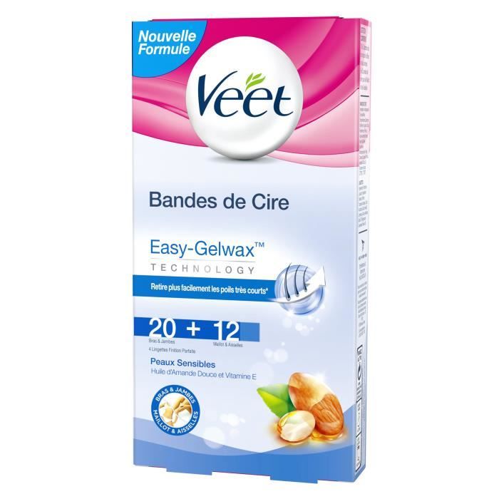 VEET Coffret de Bandes de Cire - Peaux Sensibles