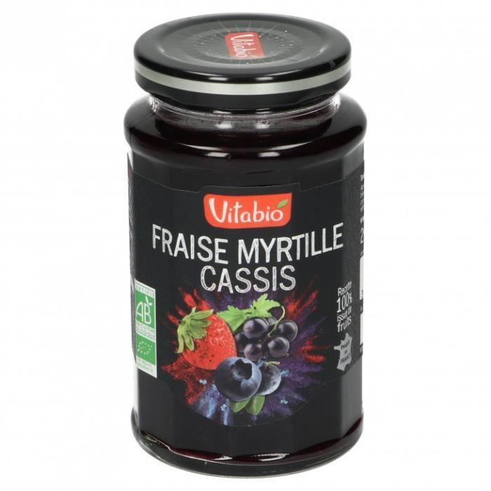 Vitabio - Fruits à tartiner Fraise Myrtille Cassis - Bio - Pot verre - 290g