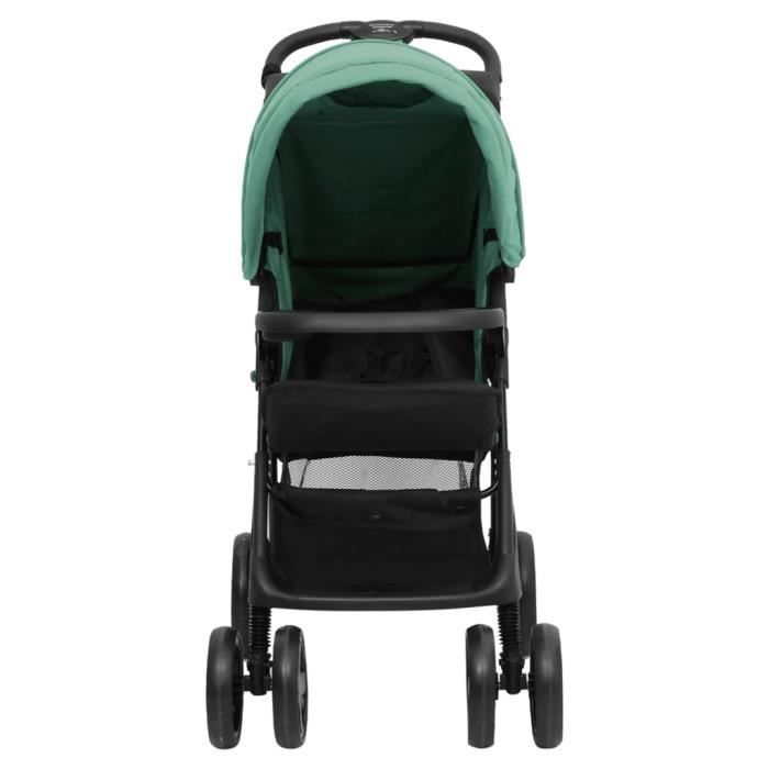 FHE - Transport de bébés - Poussette pour bébé 2-en-1 Vert et noir Acier - DX0030