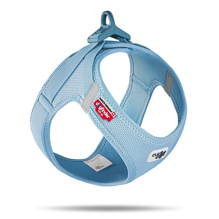Curli Vest Harness Clasp Air-Mesh — Harnais pour chien M Skyblue léger et ergonomique