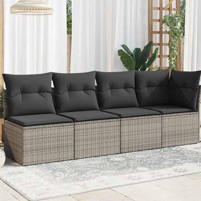 vidaXL Canapé jardin 4 places