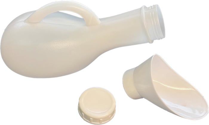 Urinoir Portable Unisexe 2L - Étanche Anti-odeur - Avec Tube 1,6 M - Pour Voyage, Lit, Fauteuil Roulant - Facile à Nettoyer