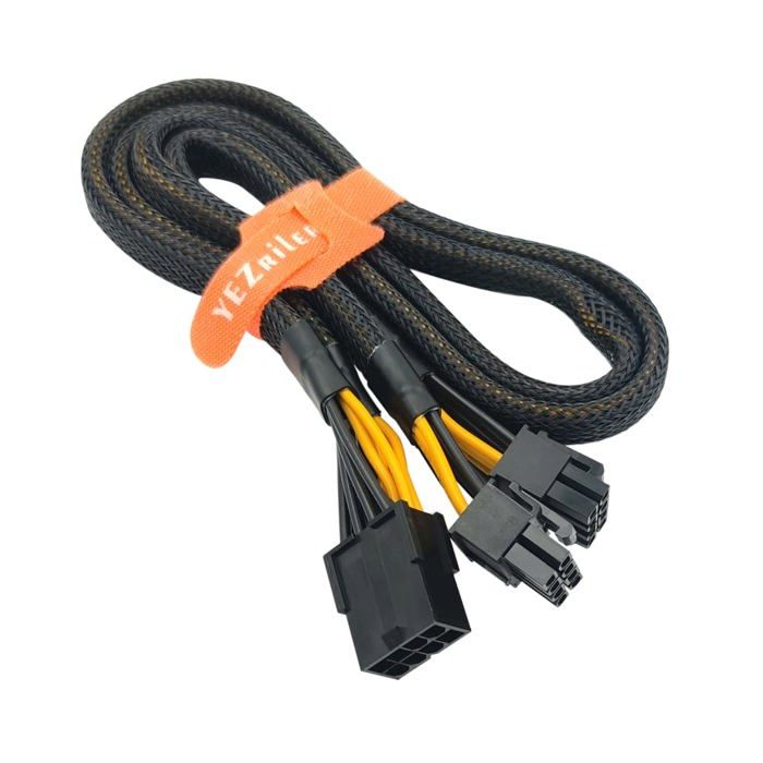 Cablecc Câble Alimentation PCI-E 6 Broches Mâle Vers Double 8 Broches + 6 Broches Femelles