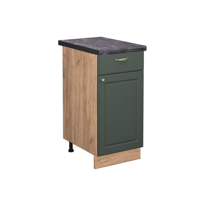 Meuble cuisine Fame-Line 40cm PT Anthracite Vert Or Campagne/Chêne de force doré Vicco 46507