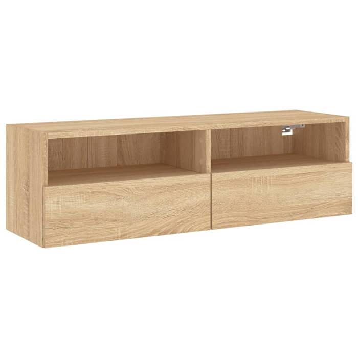 Meuble TV mural - Chêne sonoma - 100x30x30 cm - Bois dingénierie LL248110