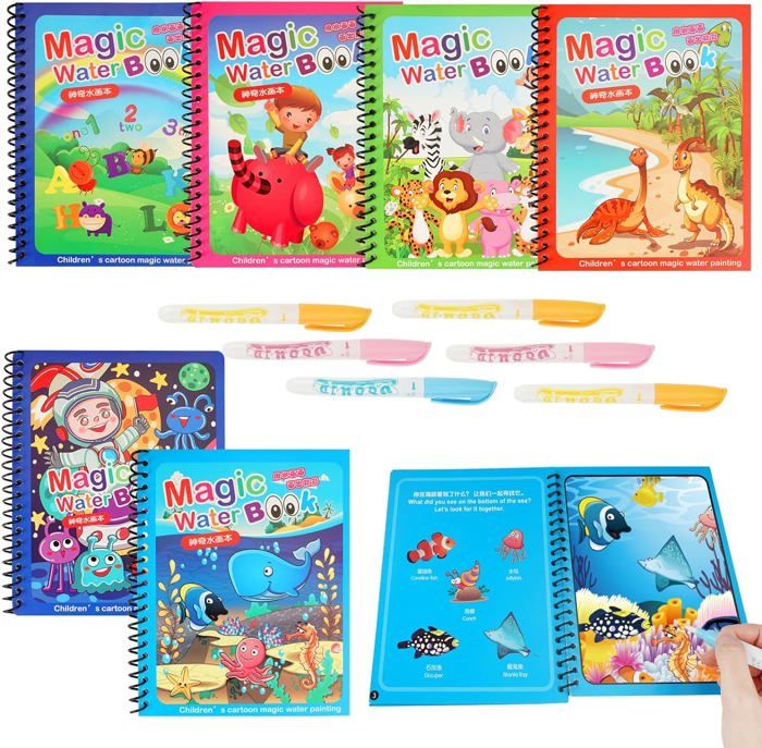 Livre de Dessin d'eau - Livre Magique Dessin à l'eau Jouets Montessori