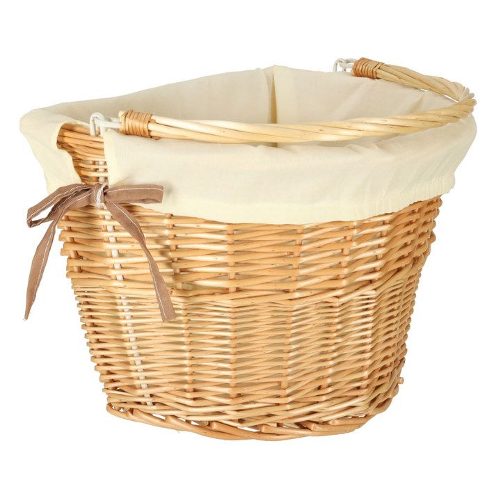 Panier en osier RALLEX pour vélo panier avant insert tissé clic blanc