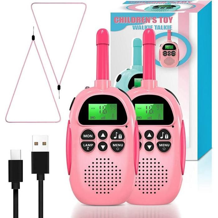 2 Talkie Walkies Video Enfants Rechargeable, Cadeau 3-8 Ans Talkie Walkie Jouet Anniversaire, Noël - Jeux - Jouets