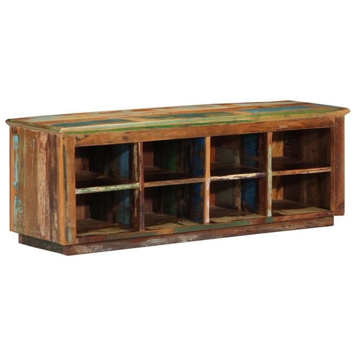 Moderne Commmode à chaussures - Banc à chaussures 110x35x40 cm Bois massif de récup @FR(126647)