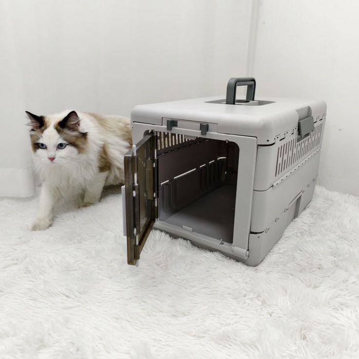 Meilleurs prix pour Cage de transport - 48 x 32 x 31.5 cm - Box de transport pour chien et chat - Gris