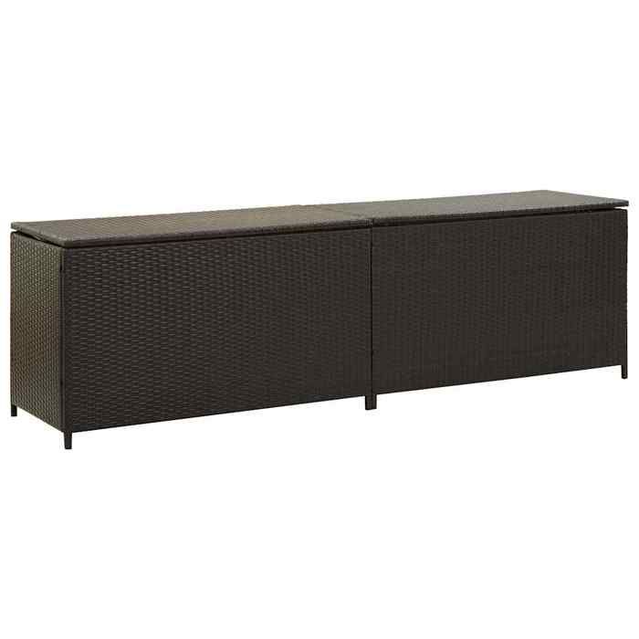 @FRENCH COFFRE DEXTERIEUR - TOP VENTES - Boîte de rangement de jardin résine tressée 200x50x60cm marron 3523017