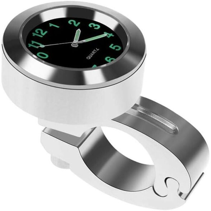 OTentW Universel Étanche 7/8 Pouces Moto Guidon 22-25mm Support Température Thermomètre Horloge Moto Montre pour Motos Accessoires