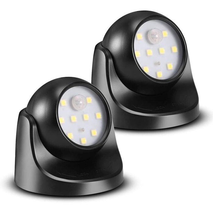 2 projecteurs LED projecteur LED sans fil 150 lumens globe amovible pivotant et inclinable à 360 degrés alimenté par batterie