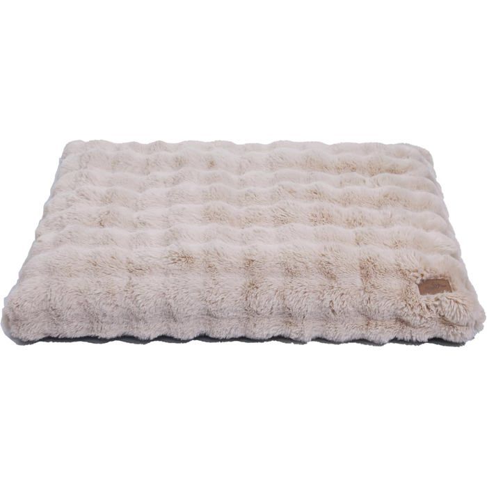 Panier Chien Grande Taille XL 105X70X12Cm Coussin Déhoussable et Lavable Tapis Matelas Confortable Peluche Douce Beige