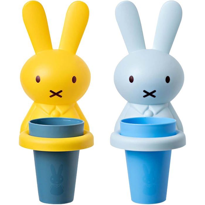 SET ACCESSOIRES ZENATERRA-2 gobelets brosse à dent enfant motif animaux dessin animé réutilisable pour salle de bain/camping/randon