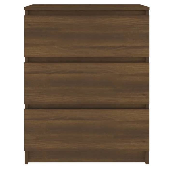 (12440)Commode - contemporain - Buffet rangement - Chêne marron 60x35x76 cm Bois dingénierie poid:22 kg