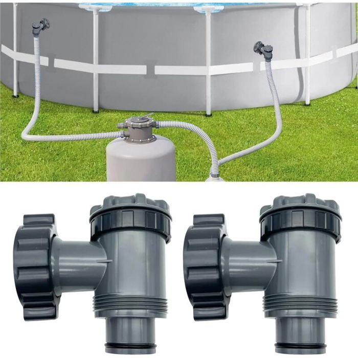 Vanne piscine 38mm - Lot 2 - Entrée/sortie compatible Coleman Intex Bestway - Pièce rechange Aucuneary