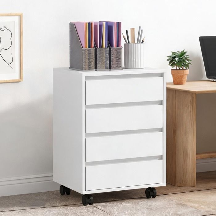 Armoire De Bureau en MDF Blanc 46 x 40 x 65 cm