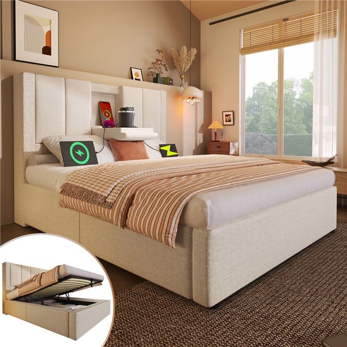 Lit banquette 90x200 rose imitation laine avec LED télécommande lit gigogne hydraulique USB Type-C et rangement Lit banquette 90x200 rose imitation laine avec LED télécommande lit gigogne hydraulique USB Type-C et rangement