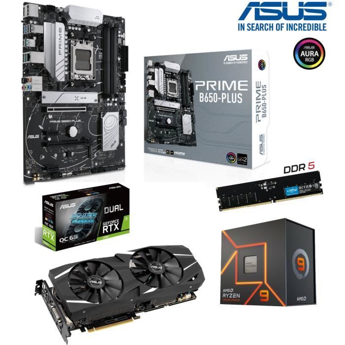 Kit Upgrade évolution PC Gamer Carte mère Asus + Processeur Ryzen 9
