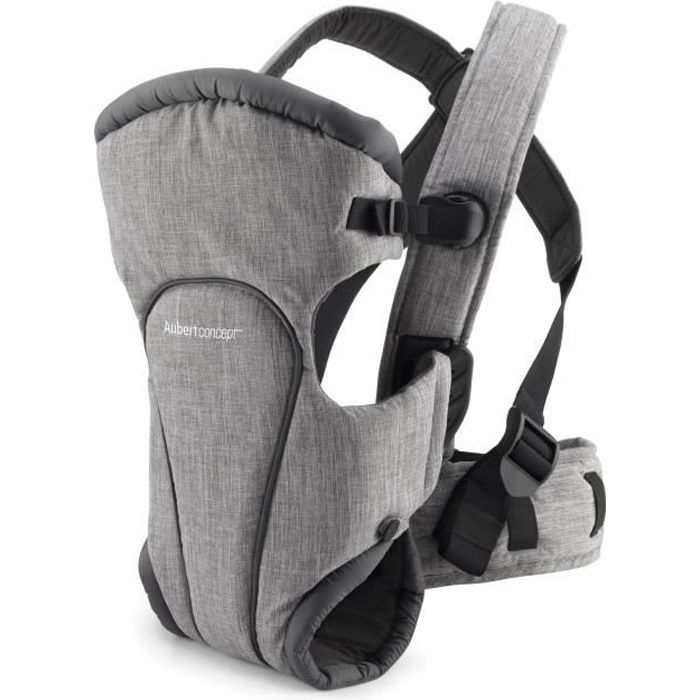 Porte-bébé dorsal ou ventral Aubert Concept - Gris - 0 à 15 kg