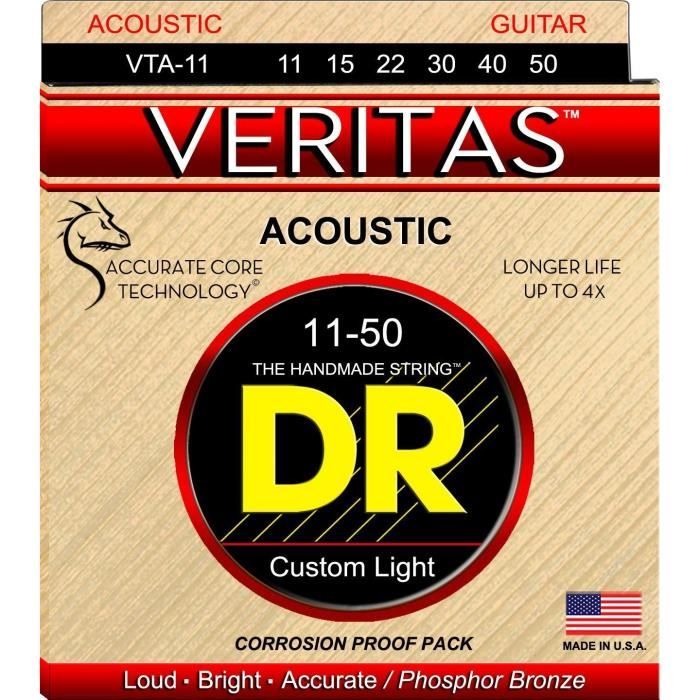 DR Strings Veritas VTA-11 Cordes guitare folk 11-50