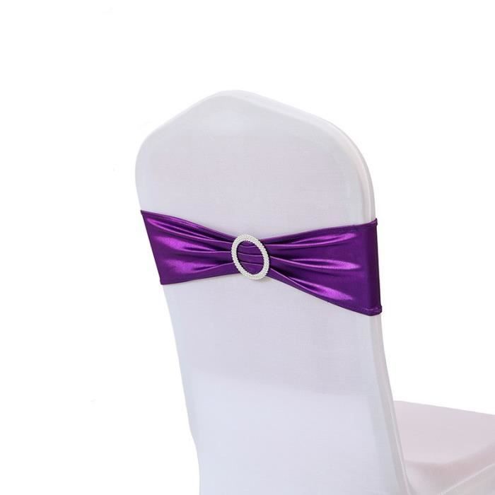Lot De 6 Nœuds De Chaise En Satin Extensible Avec Fil En Maille