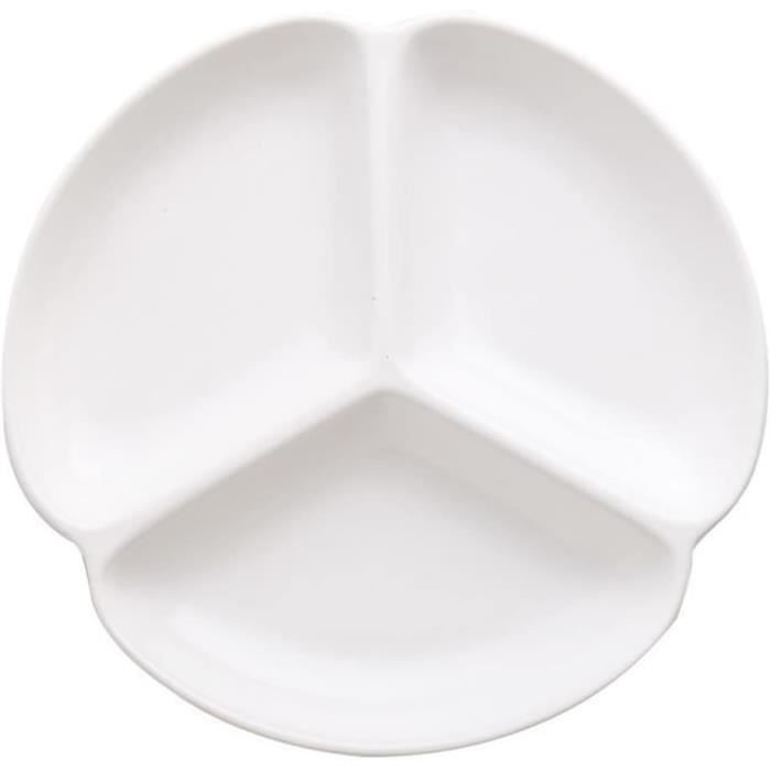 Assiettes En Porcelaine Avec 3 Compartiments, Assiette Compartiment