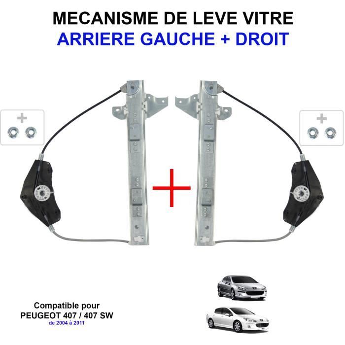 Mécanisme de Lève Vitre Électrique Arrière Gauche ET Droit SANS Moteur compatible avec Peugeot 407 - 1619992580 922385 922386