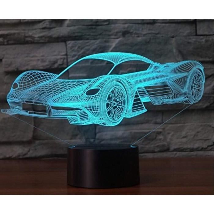 Cool Voiture De Sport 3D Veilleuse Led Tactile Voiture Forme Lampe