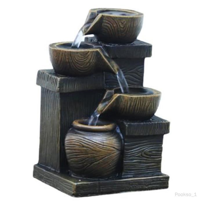 Fontaine Solaire En Bambou Zen - Fontaine à Bascule Japonaise - Pour Jardin, Terrasse, Intérieur - Pompe Solaire 6W Incluse