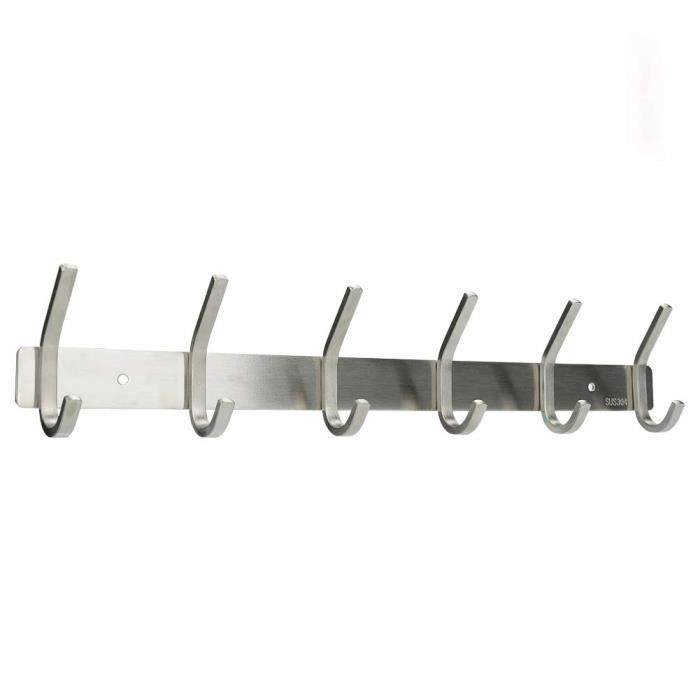 Glue No Drilling Wall Mount Coat Double Hook Rack - Heavy Duty 304 ...