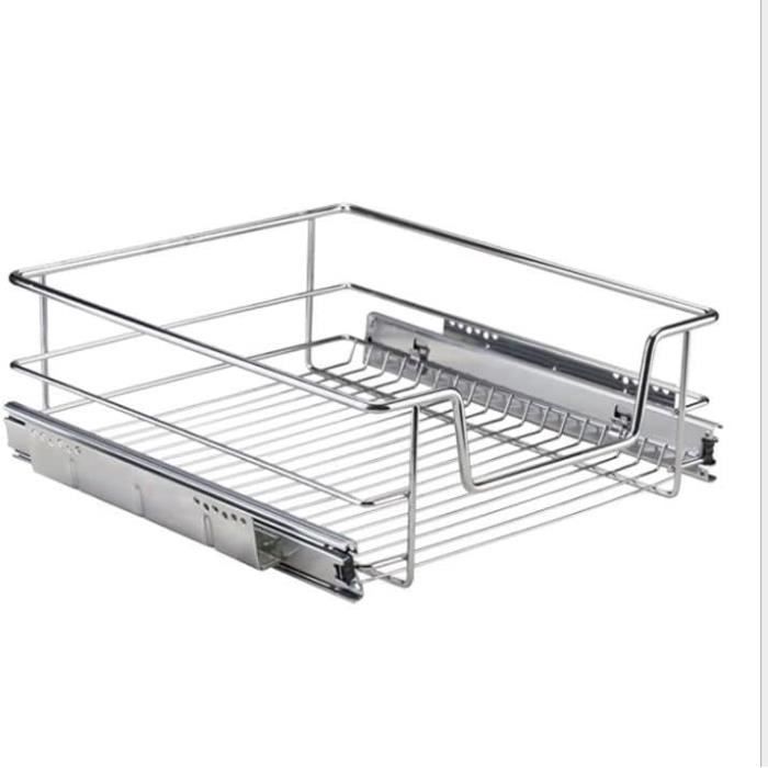 Organisateur Cuisine Télescopique Lot De 2 Tiroirs Extensibles Cuisine GBACHOOSE 43x25x8cm - Organisation Armoire Noir Tiroir Extensible Armoire