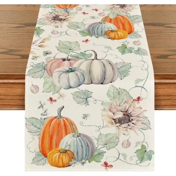 Chemin De Table Artoid Mode Floral Automnal – 13 X 36 Pouces, Polyester, Lavable