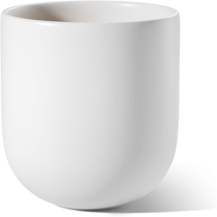 Pot De Fleurs Rond En Céramique Blanc - Déco Maison élégante, Pour Compositions Florales - 6