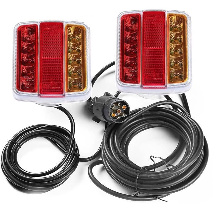 Feux De Remorque Aimanté Sans Fil Plaque De Feux Sans Fil Pour Remorque Kit Clairage Arri Re Remorque Magn Tique D 931205
