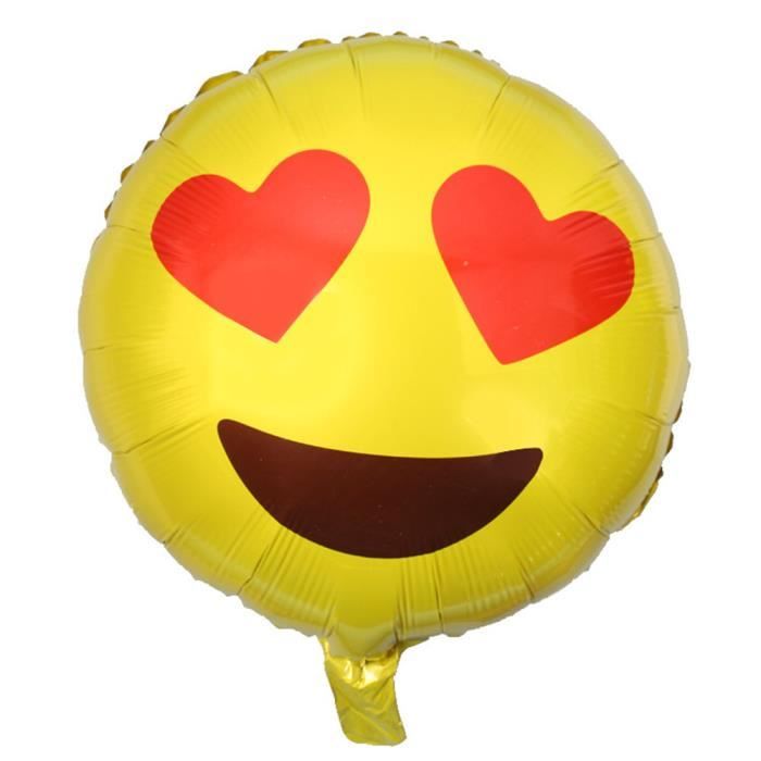 Yumyumis Feuille Emoji Ballon D Helium Bonne Fete D Anniversaire Decoration Jaune Amour27 Cdiscount Maison