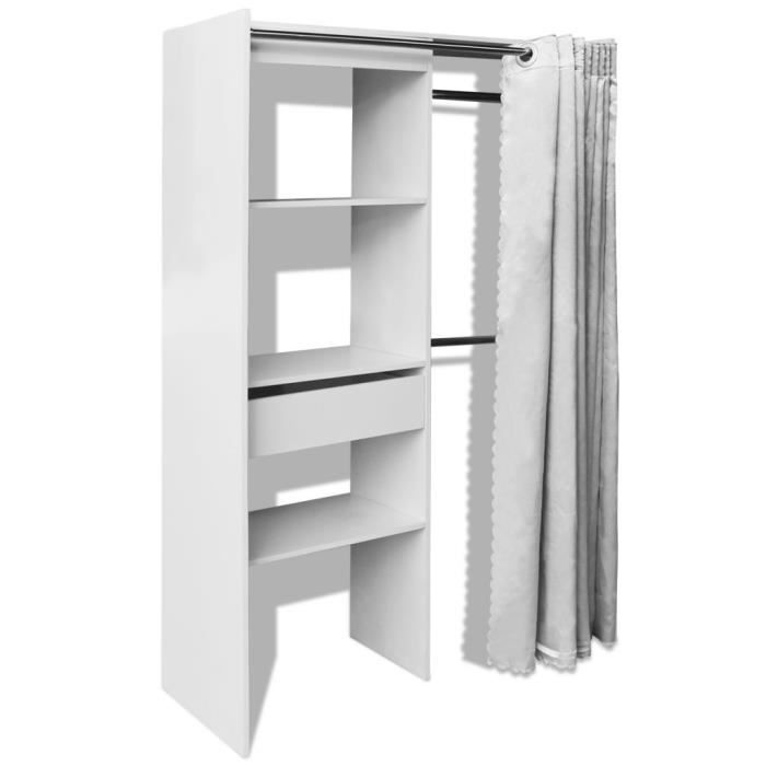 Magnifique Garde Robe Avec Rideau Reglable En Largeur 121 168 Cm