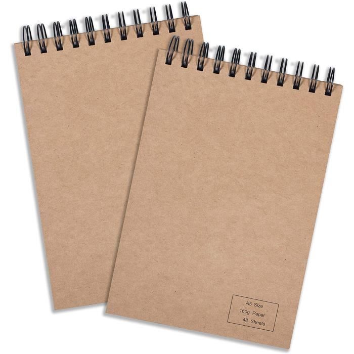 Carnet Spirale Carnet De Dessin Spirale OfficeTree A4 - 96 Pages Papier 200g Pour Artistes, Croquis, Aquarelle Cahier De Dessin A4
