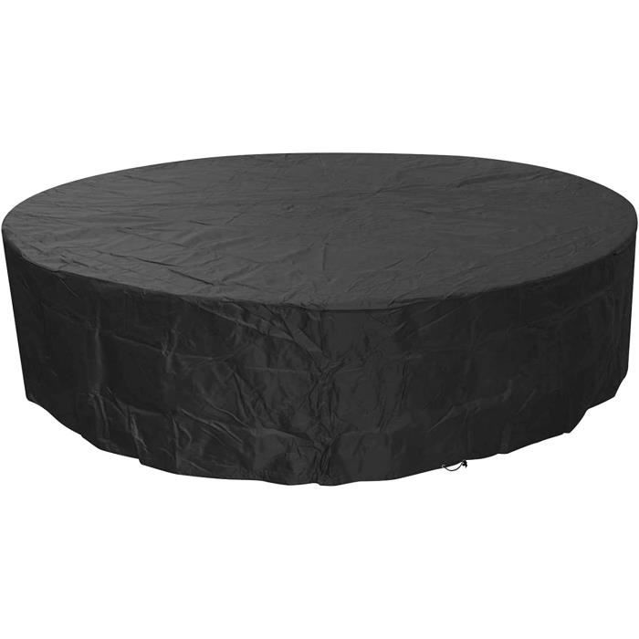 QIAOH Housse Table Ronde Jardin 128x71cm - Protection 420D Oxford Imperméable Pour Meubles Extérieurs