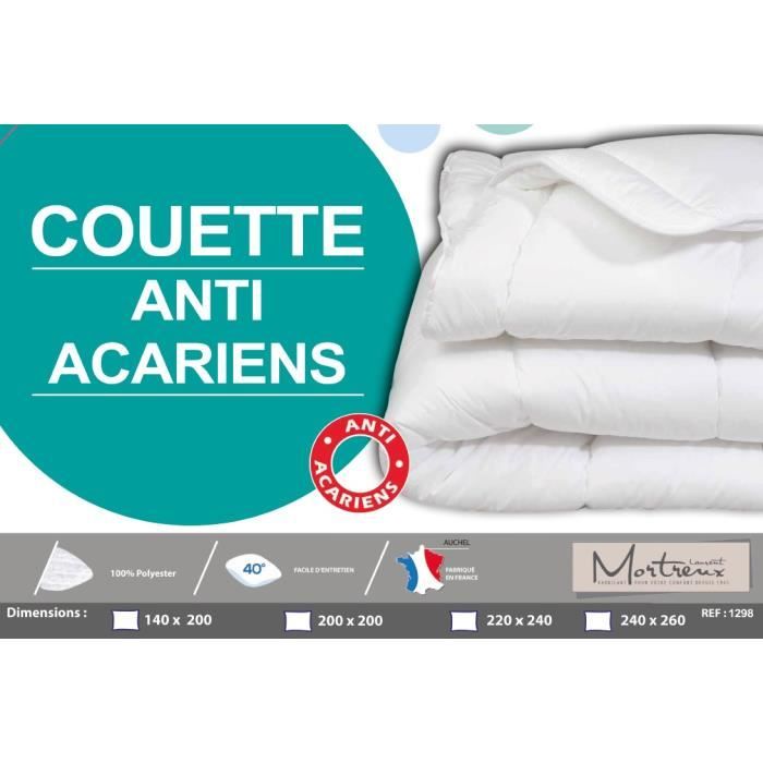Couette Blanche Anti Acariens 1 Personne 140x200 Special Ete Achat Vente Couette Soldes Sur Cdiscount Des Le 20 Janvier Cdiscount